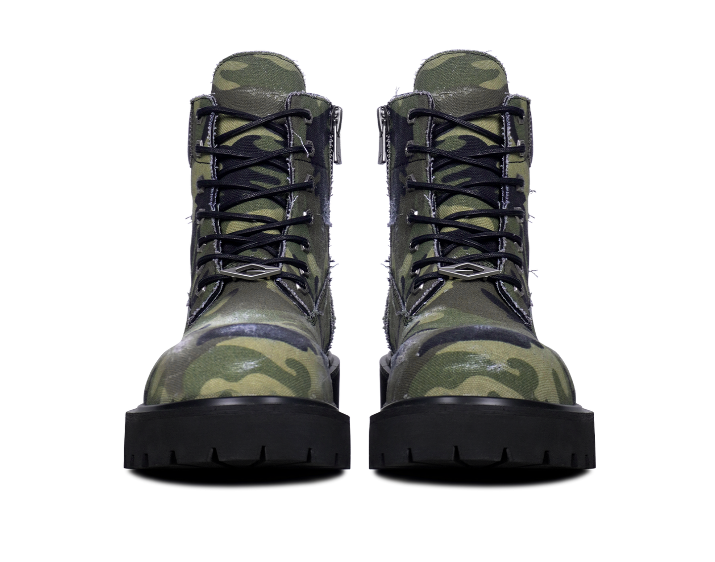 Camouflage combat boots