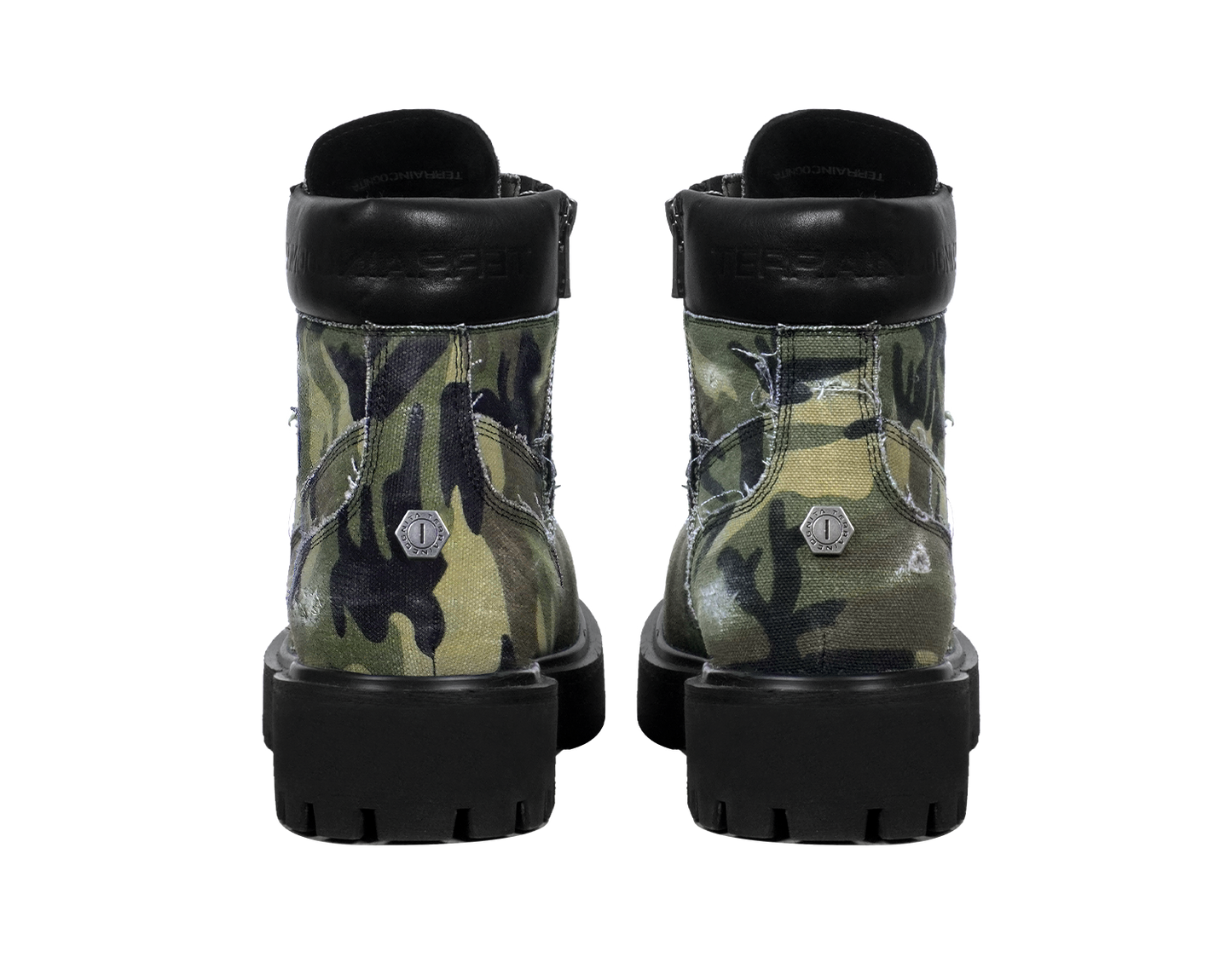 Camouflage combat boots