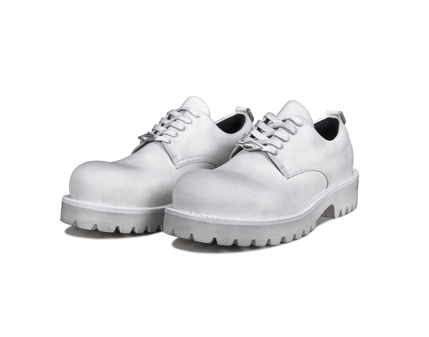 Dirty white matte derby shoes