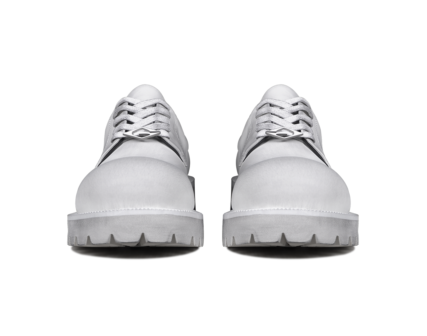 Dirty white matte derby shoes