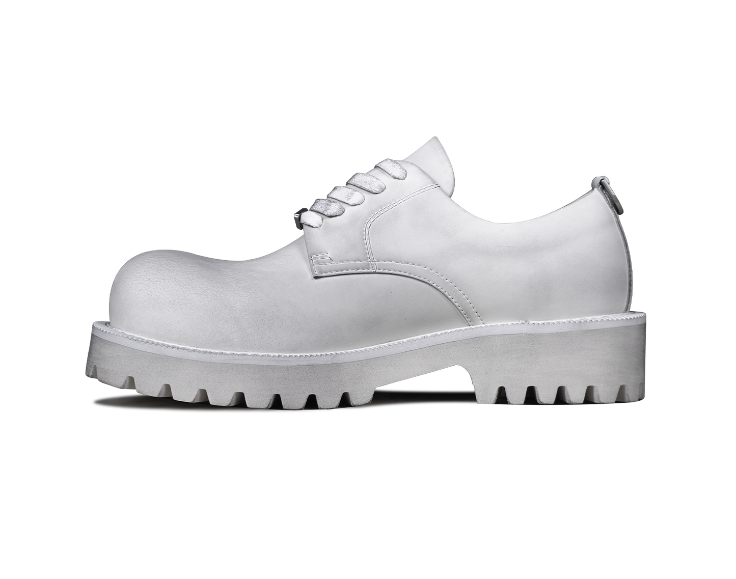 Dirty white matte derby shoes