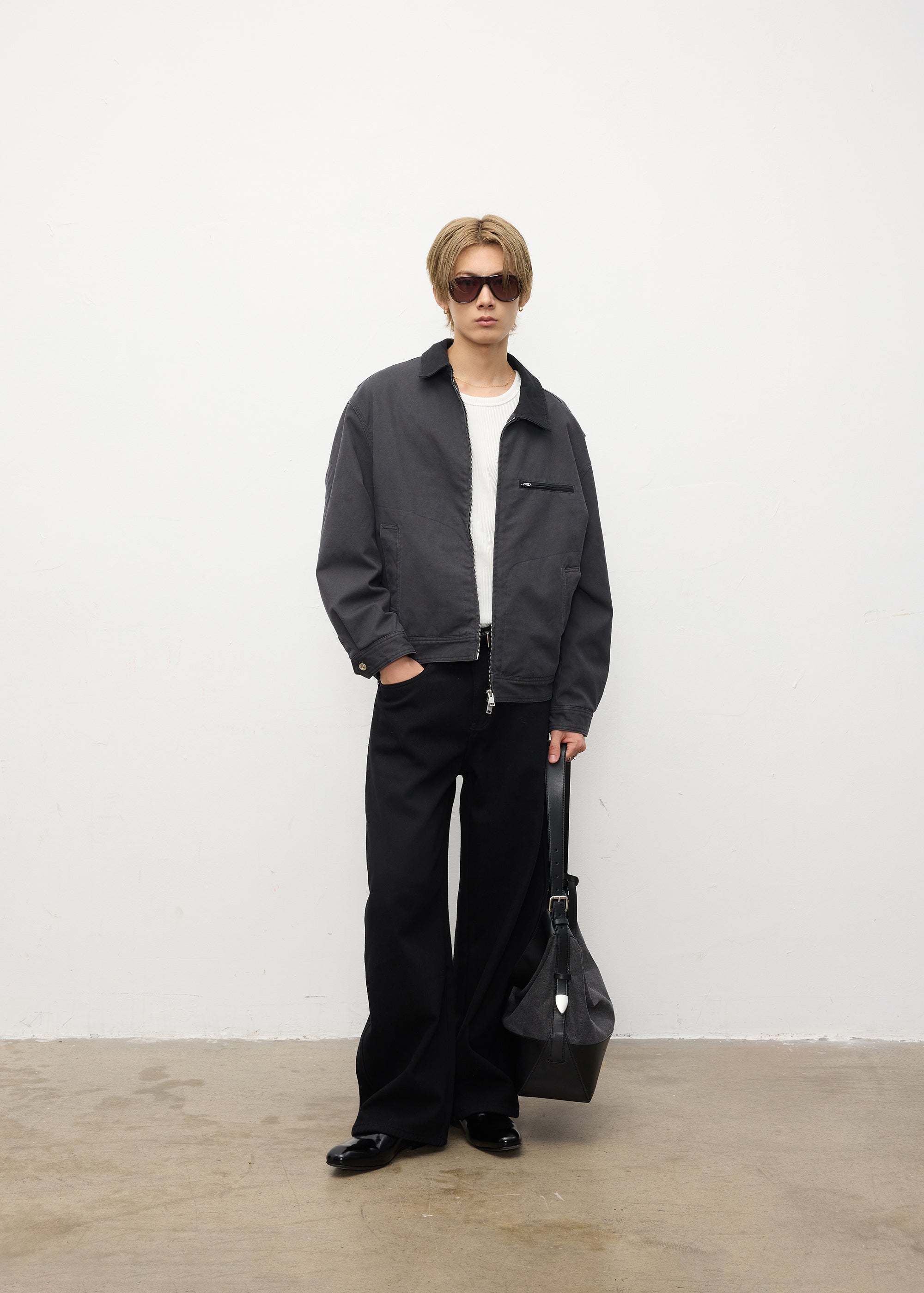 Jacket color-blocking Cotton Coat Black