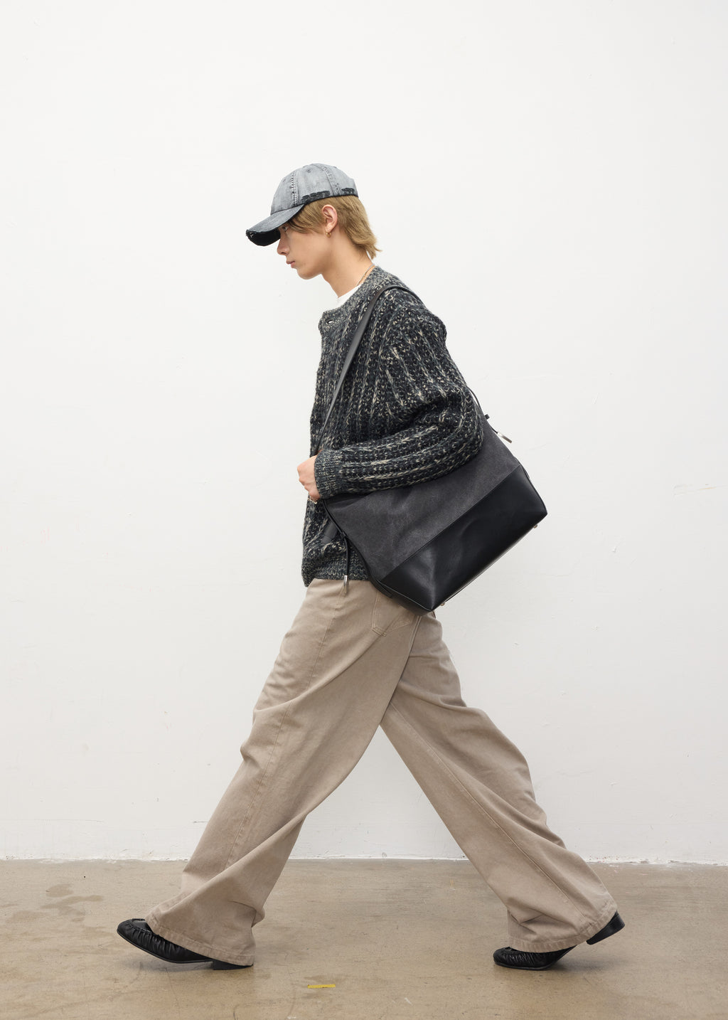 Washed Straight-Leg Pants Light Khaki