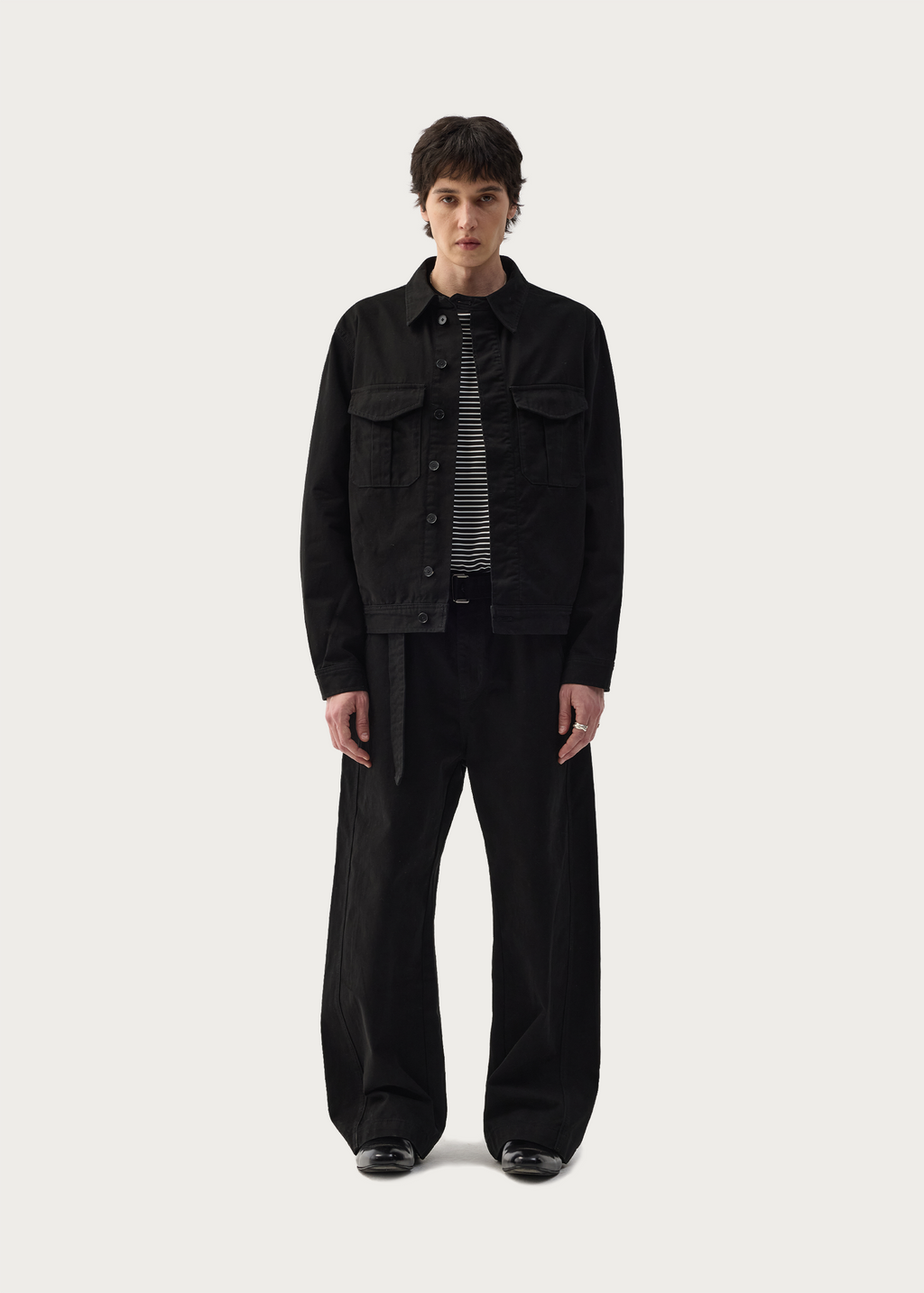 Twill Washed Denim Jacket Black