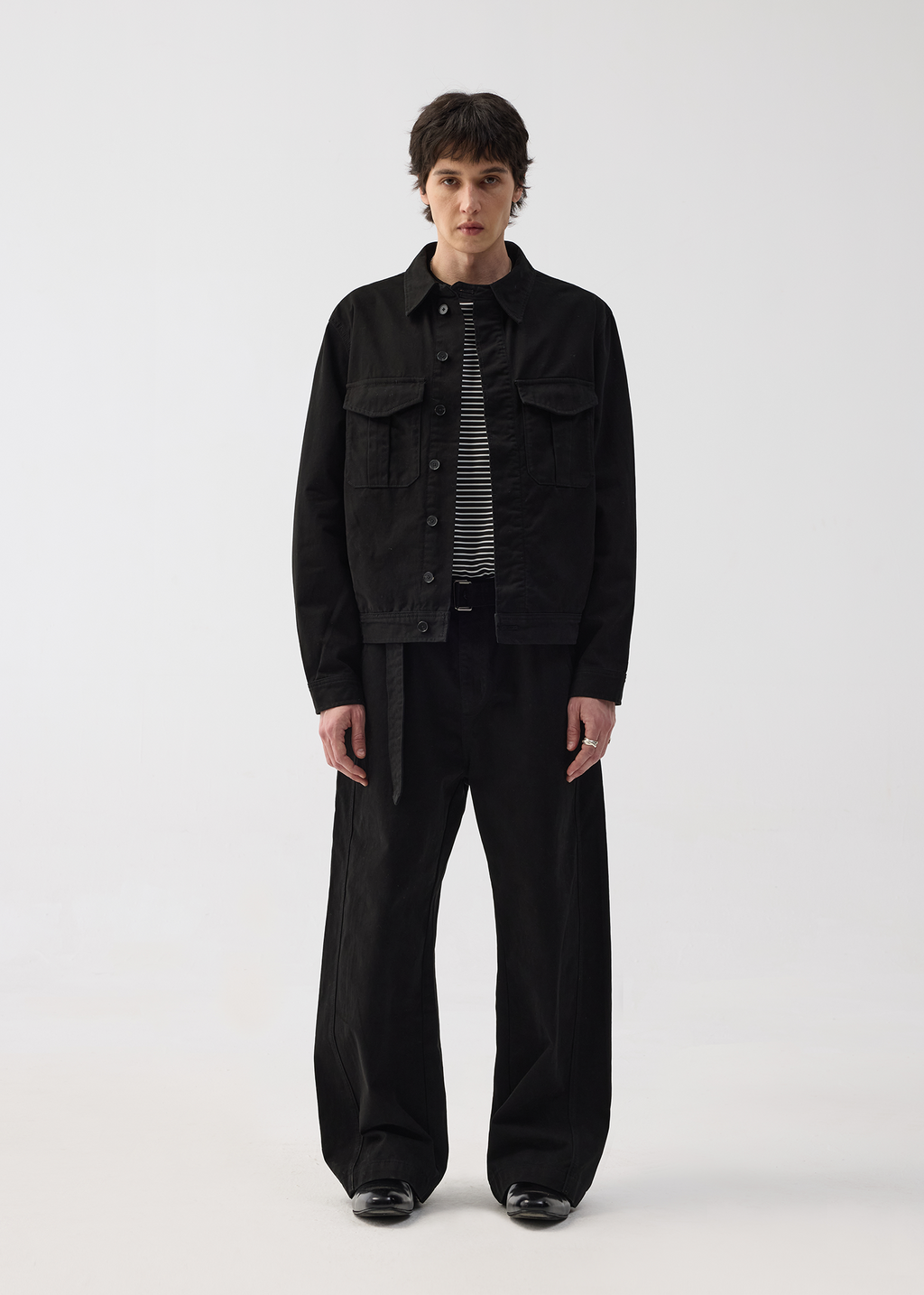 Twill Washed Denim Jacket Black