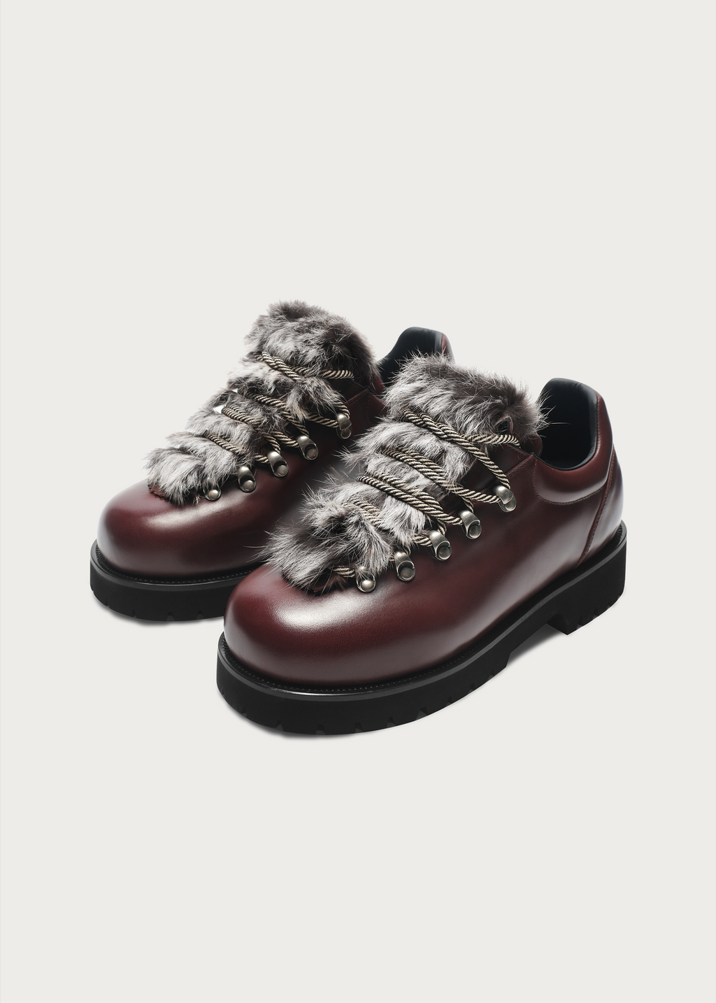 Rover Outdoor-Inspired Leather Sneakers Claret Red