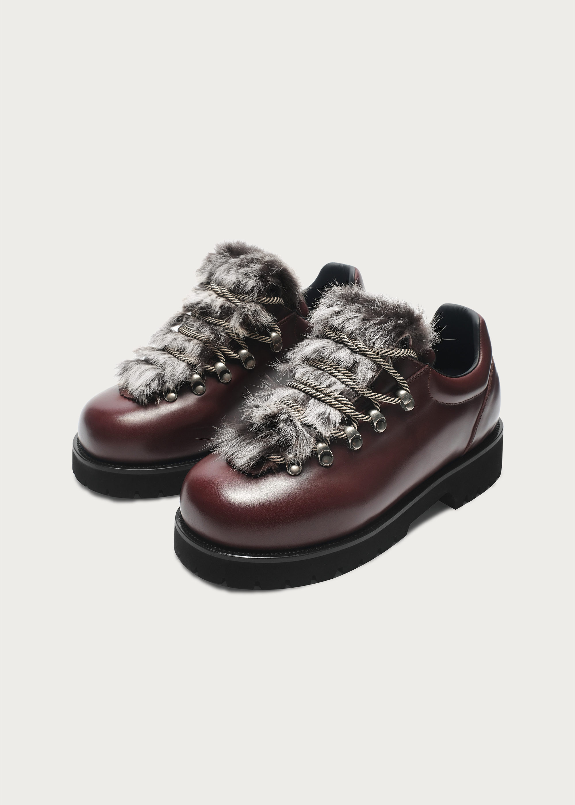 Rover Outdoor-Inspired Leather Sneakers Claret Red
