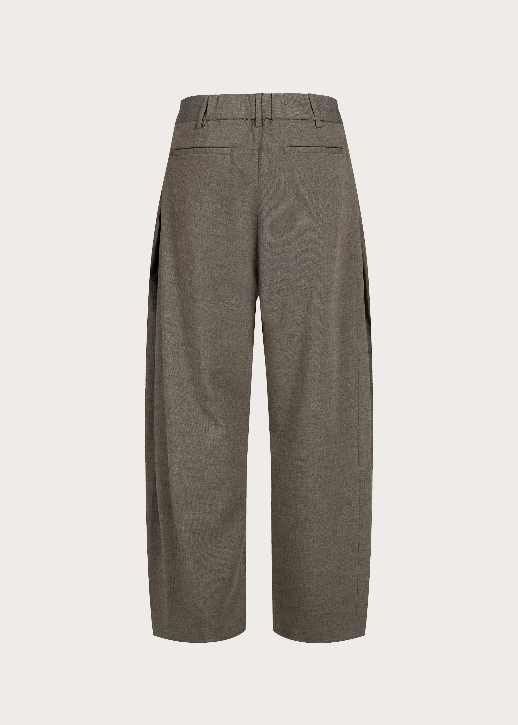 Drapey Wool-Blend Pleated Trousers Khaki