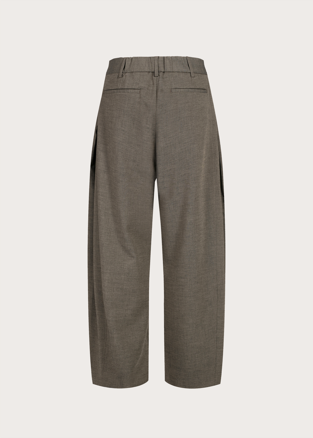 Drapey Wool-Blend Pleated Trousers Khaki