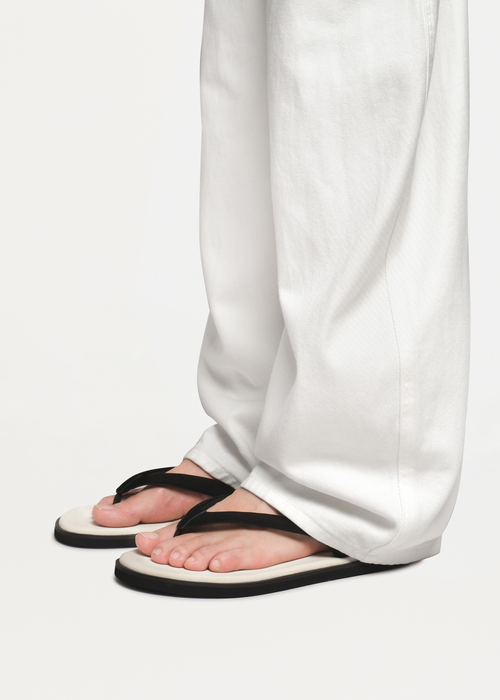TerraHome Suede Flip-Flops White