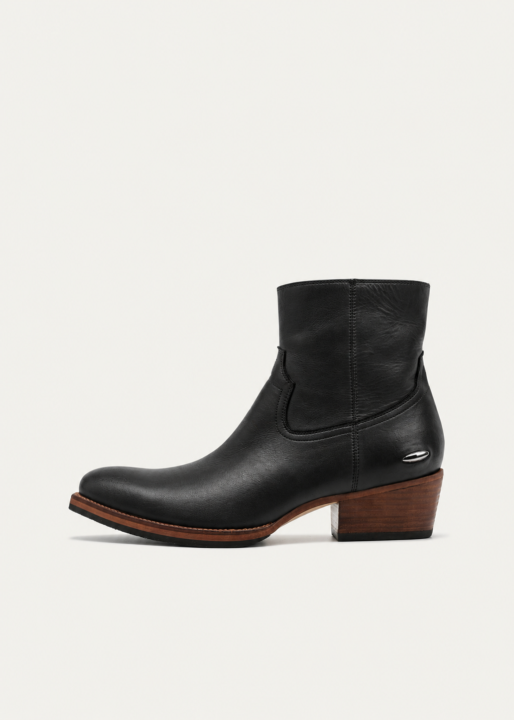 Ashen Leather Ankle Boots Black