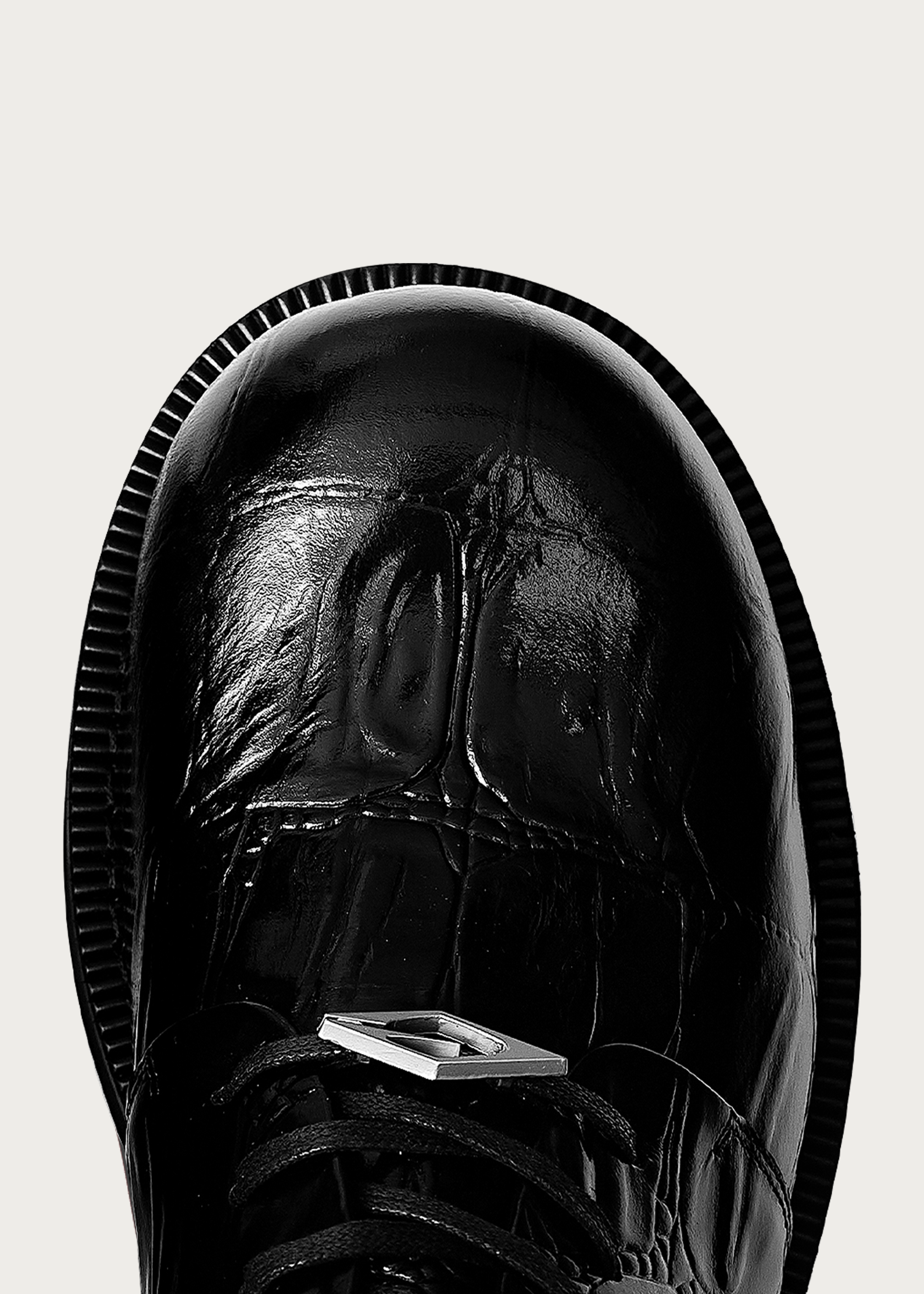 Derby shoes crocodile-print thick-soled Black