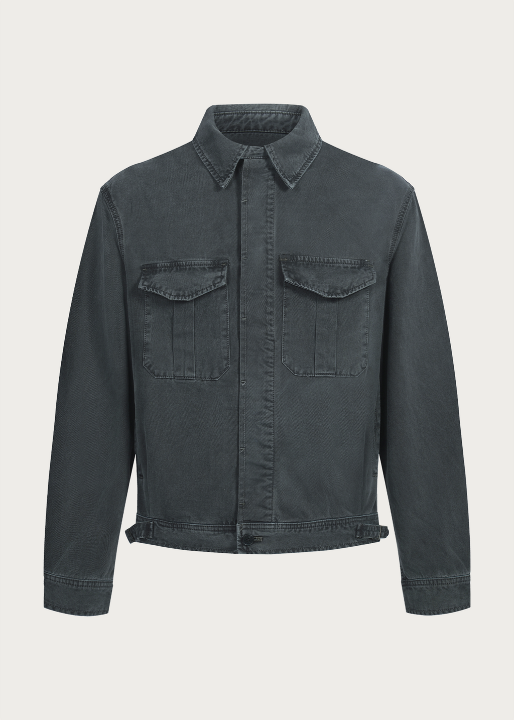 Twill Washed Denim Jacket Gray Green