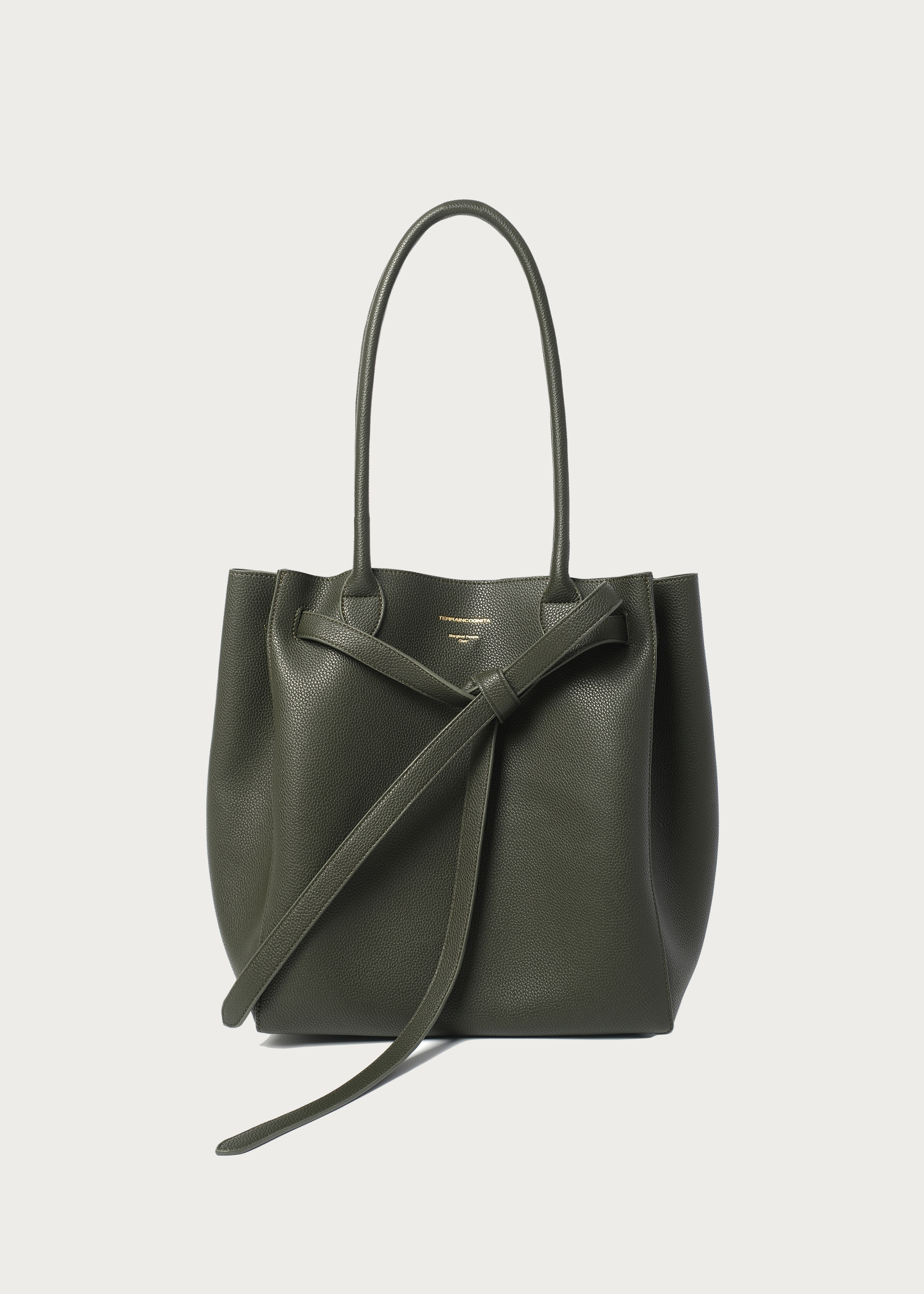 Lychee-Grain Microfiber Leather Large-Capacity Tote Bag Green