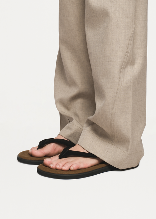 TerraHome Suede Flip-Flops Brown