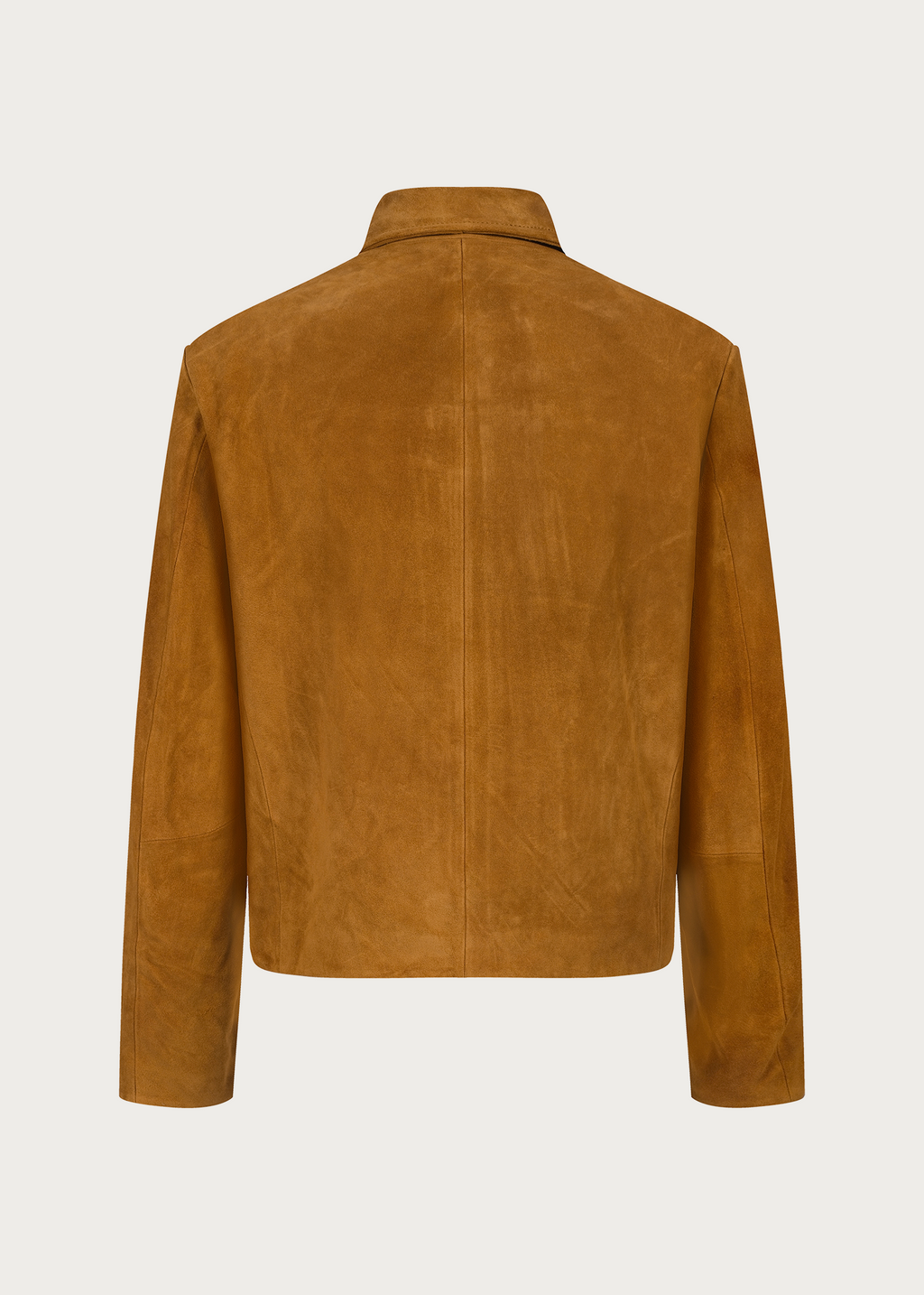Cowhide Suede Zip-Up Leather Jacket