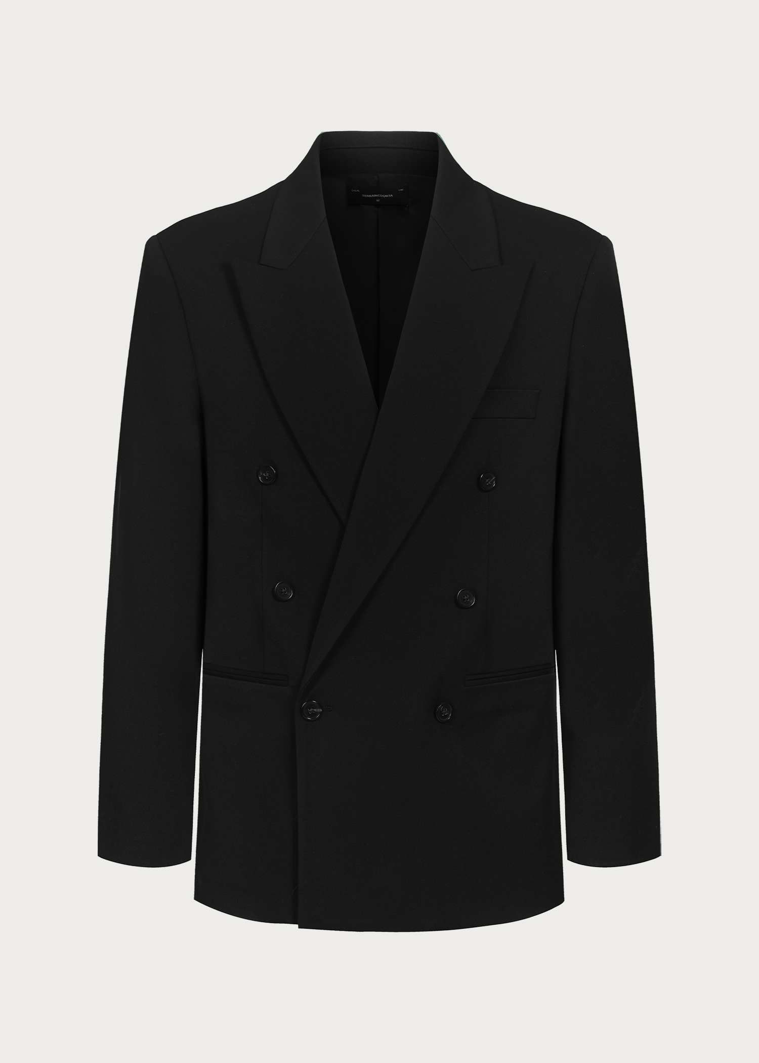 Notch lapel suit blazer Black
