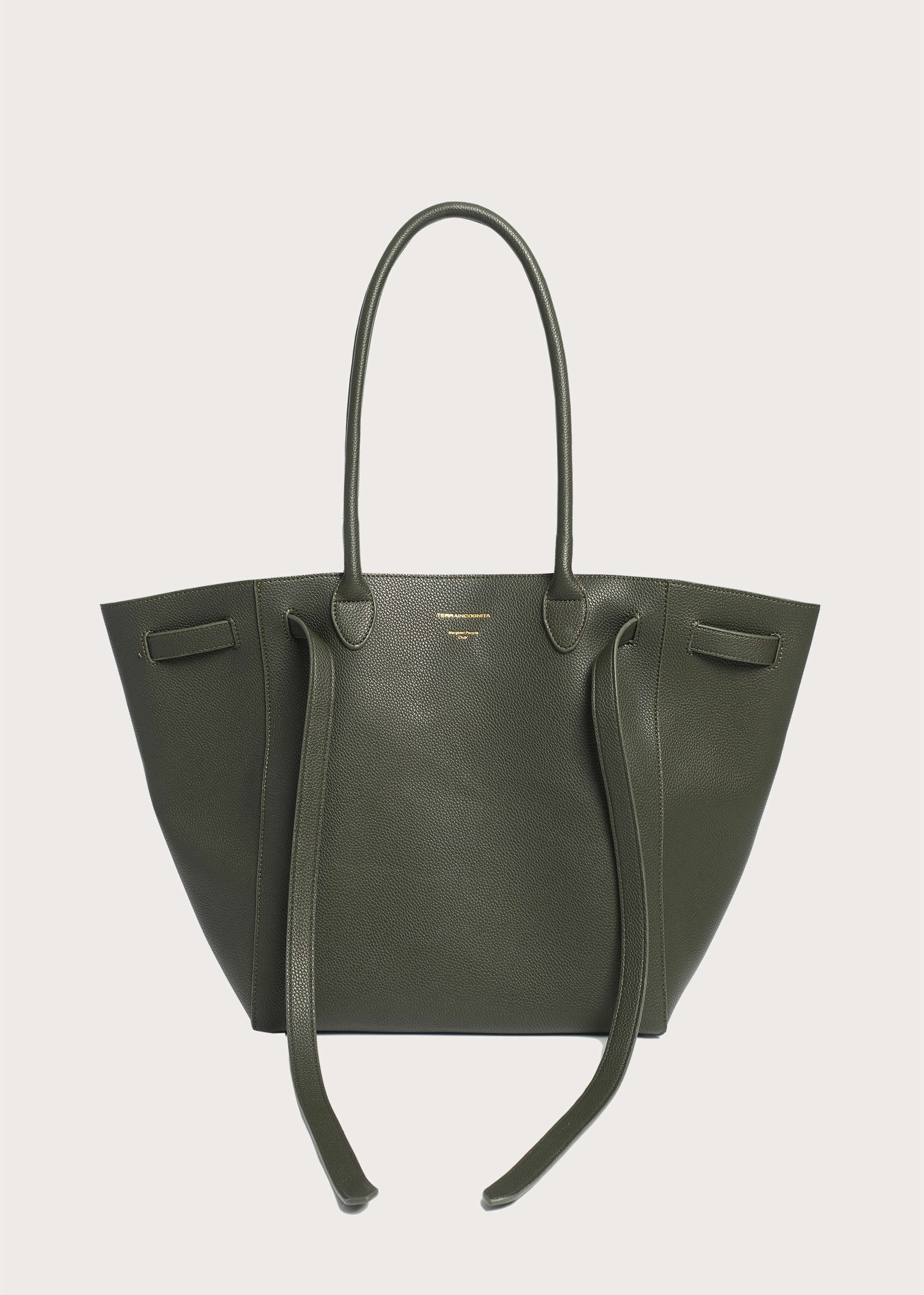 Lychee-Grain Microfiber Leather Large-Capacity Tote Bag Green