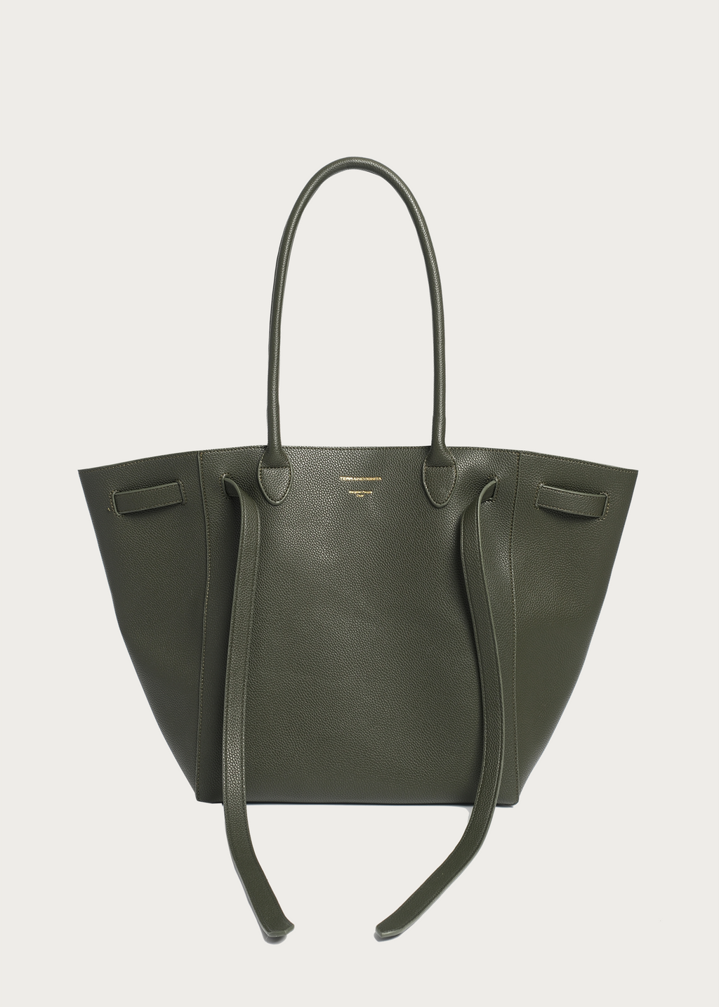 Lychee-Grain Microfiber Leather Large-Capacity Tote Bag Green