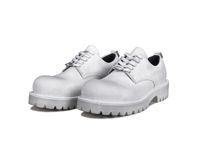 Dirty white matte derby shoes