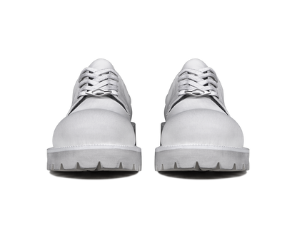 Dirty white matte derby shoes