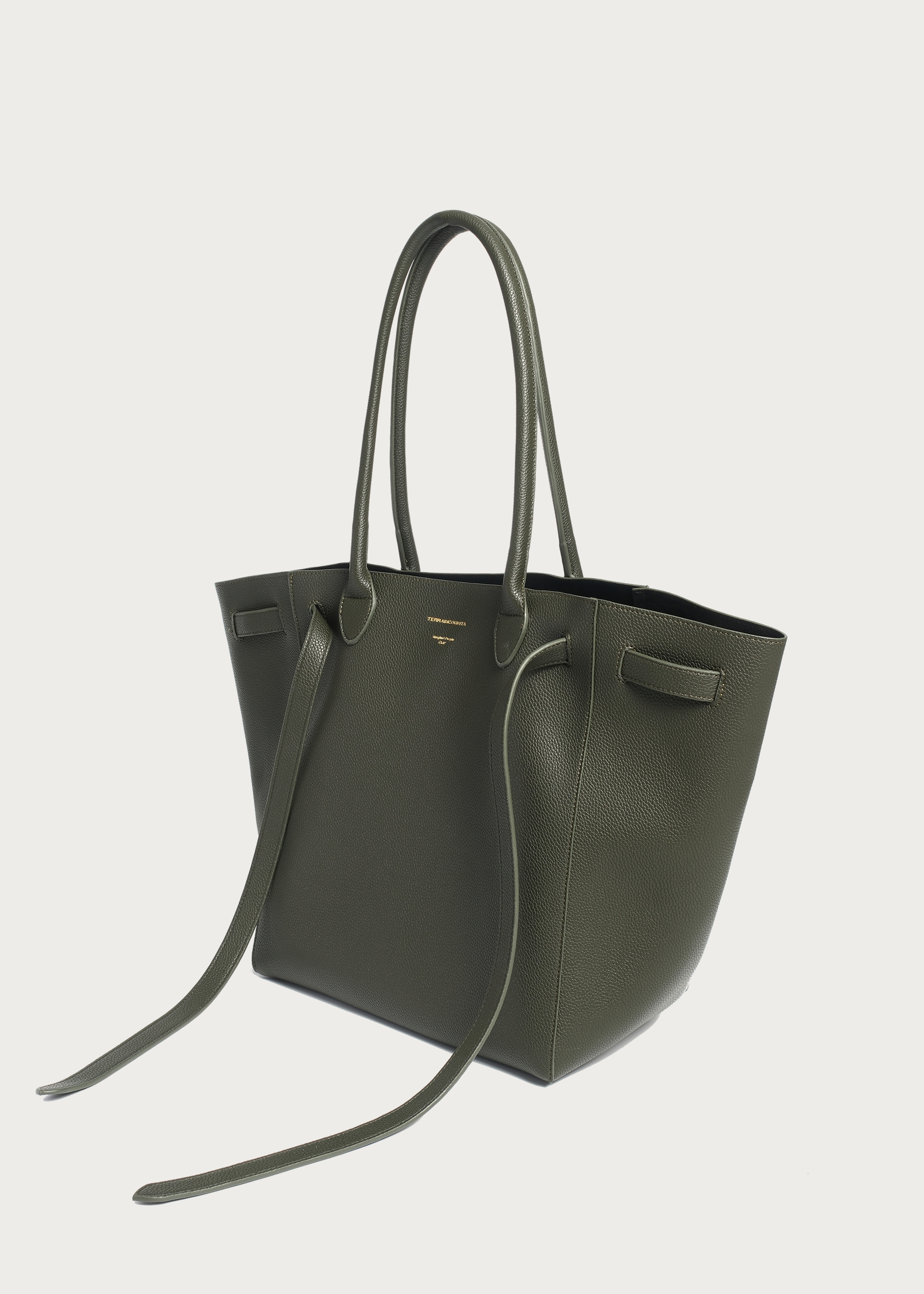 Lychee-Grain Microfiber Leather Large-Capacity Tote Bag Green