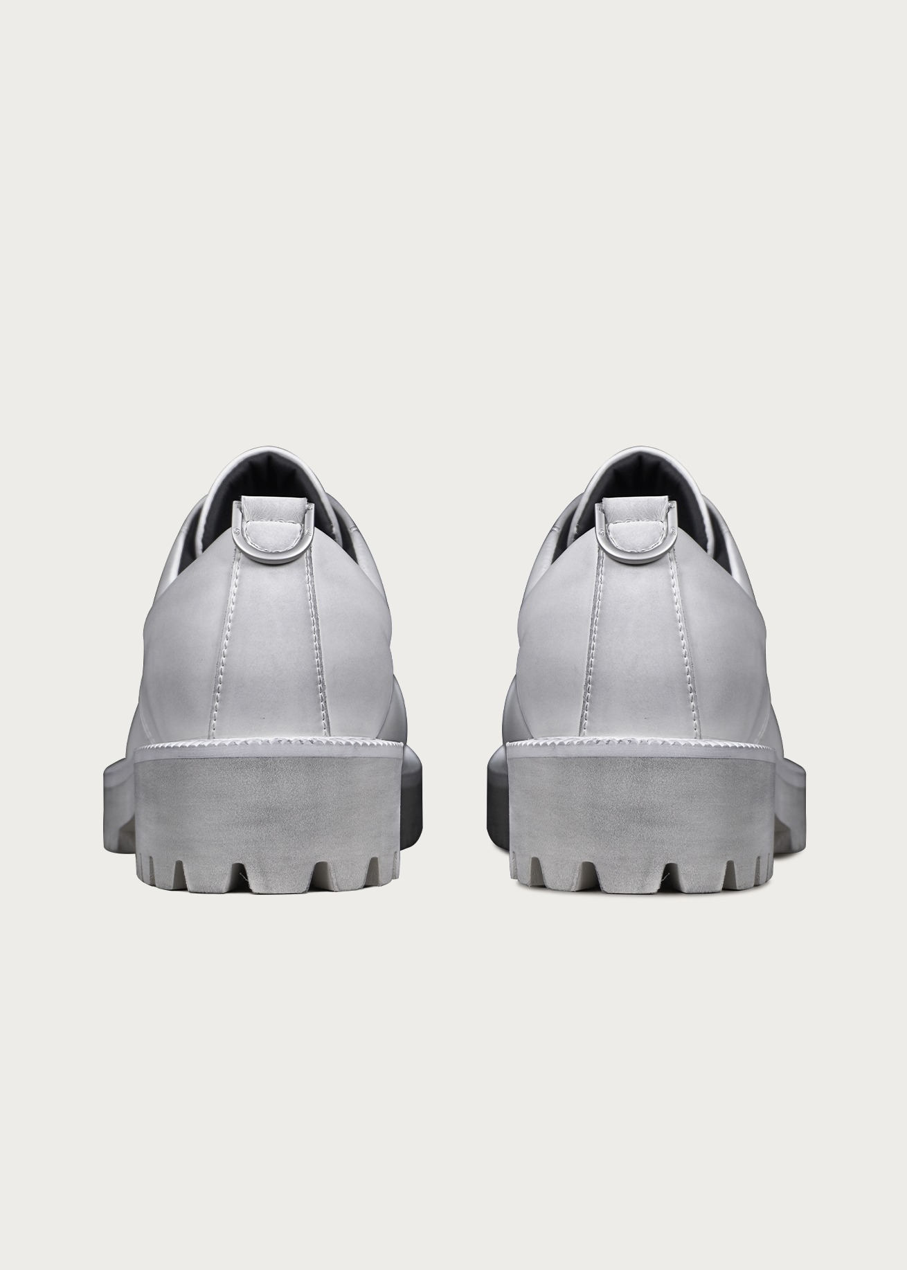 Derby shoes Round toe Matte dirty white