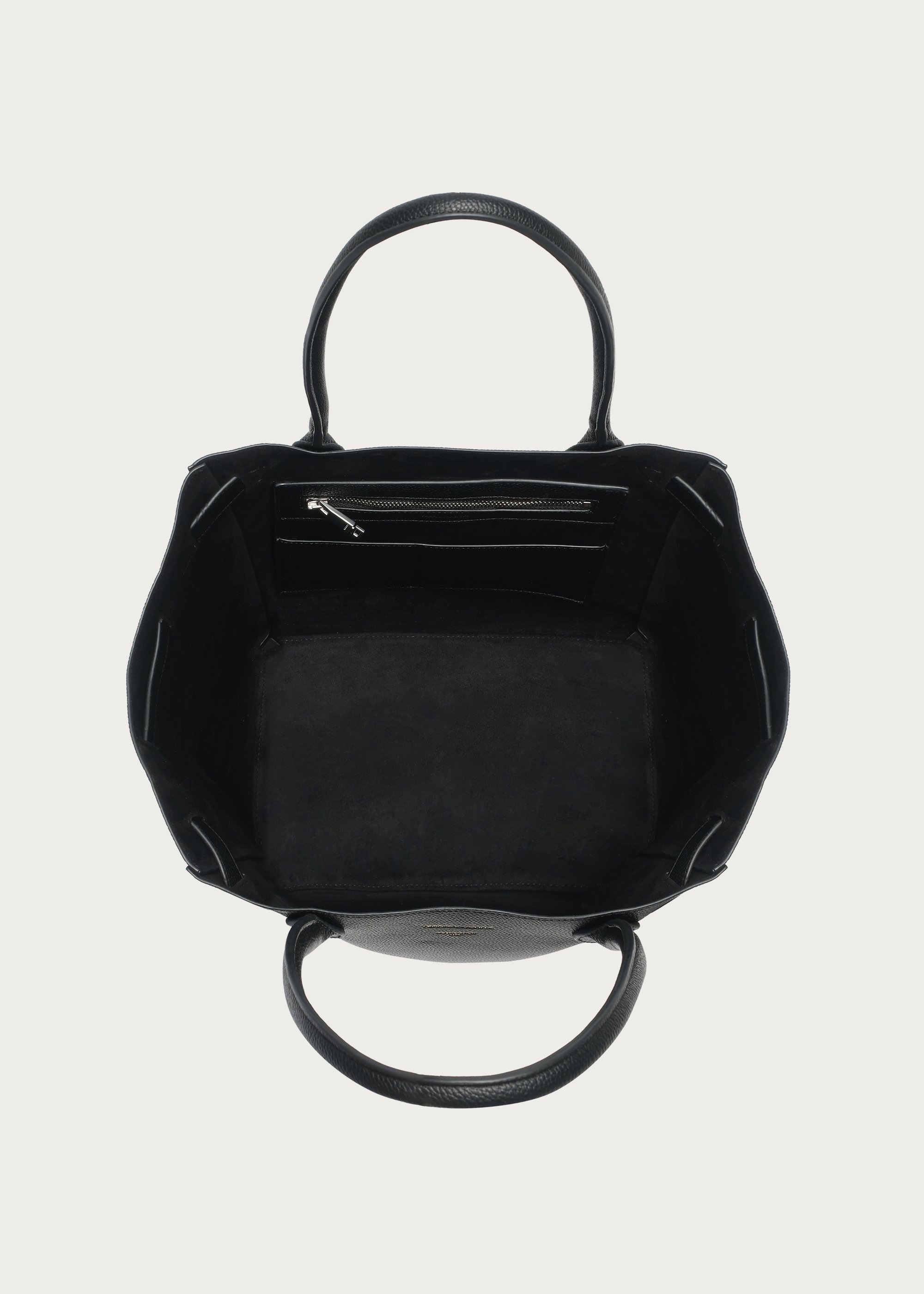 Lychee-Grain Microfiber Leather Large-Capacity Tote Bag Black