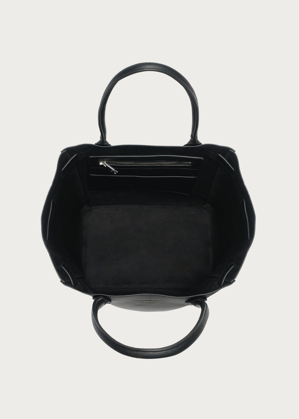 Lychee-Grain Microfiber Leather Large-Capacity Tote Bag Black