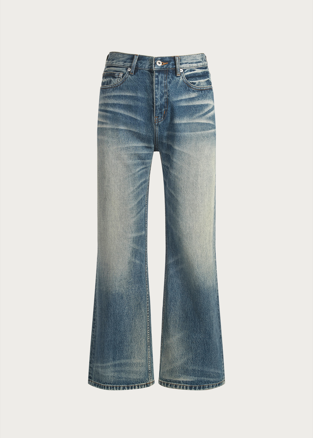 Retro Blue Light-Wash Bootcut Jeans