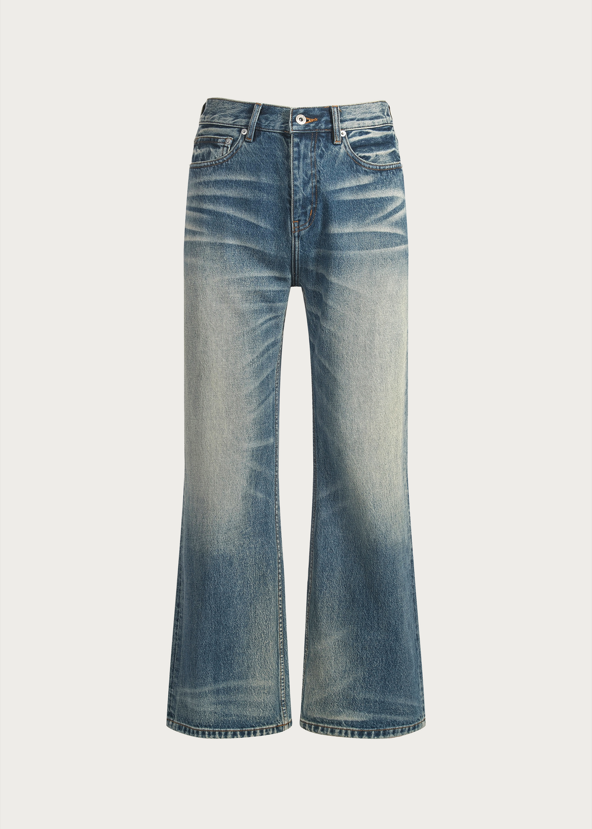 Retro Blue Light-Wash Bootcut Jeans
