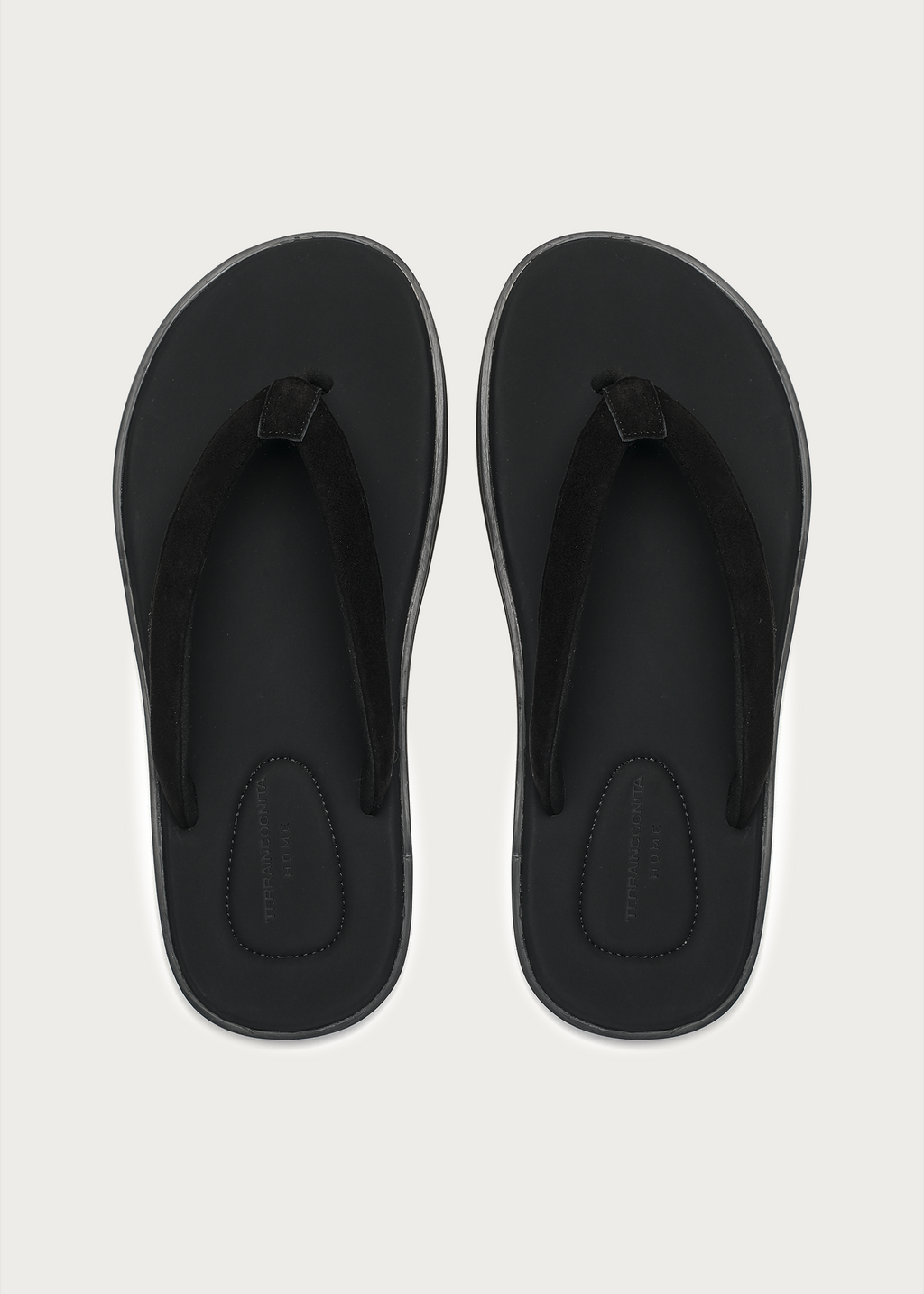 TerraHome Suede Flip-Flops Black