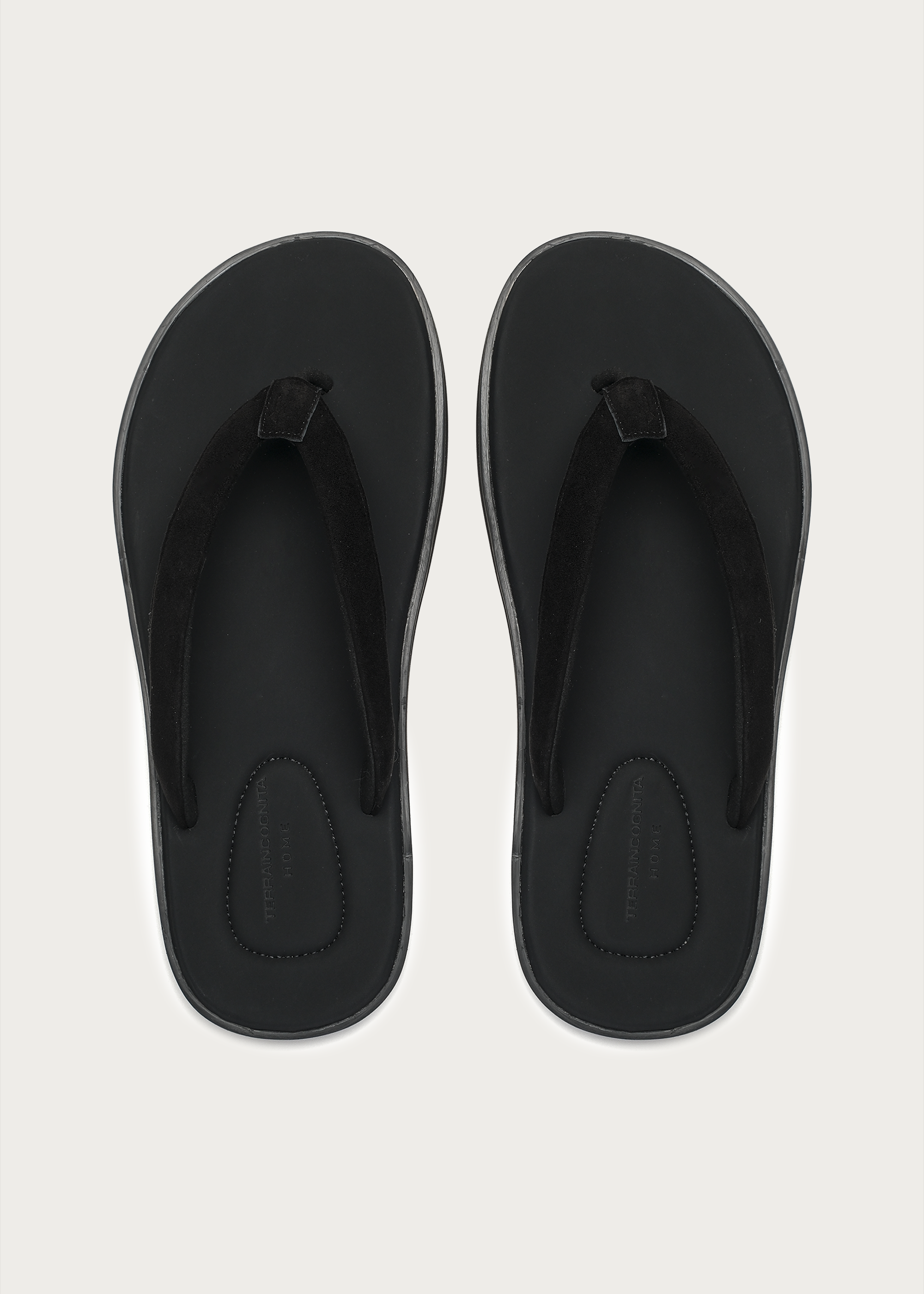 TerraHome Suede Flip-Flops Black