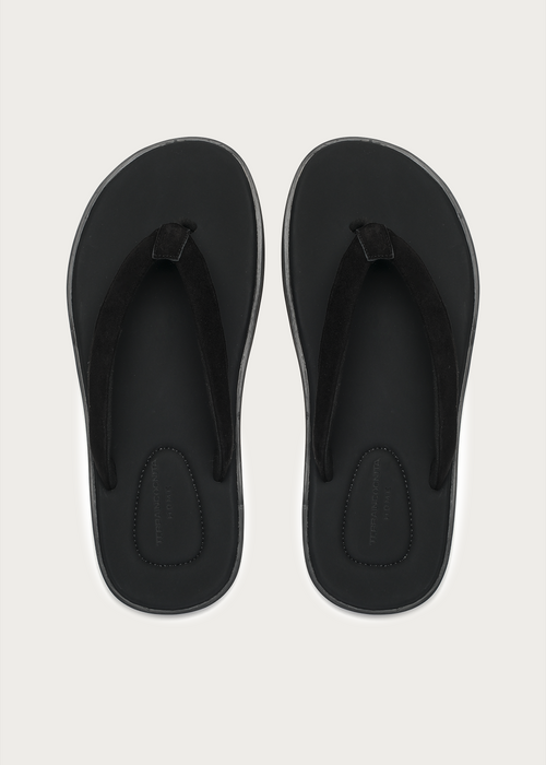 TerraHome Suede Flip-Flops Black