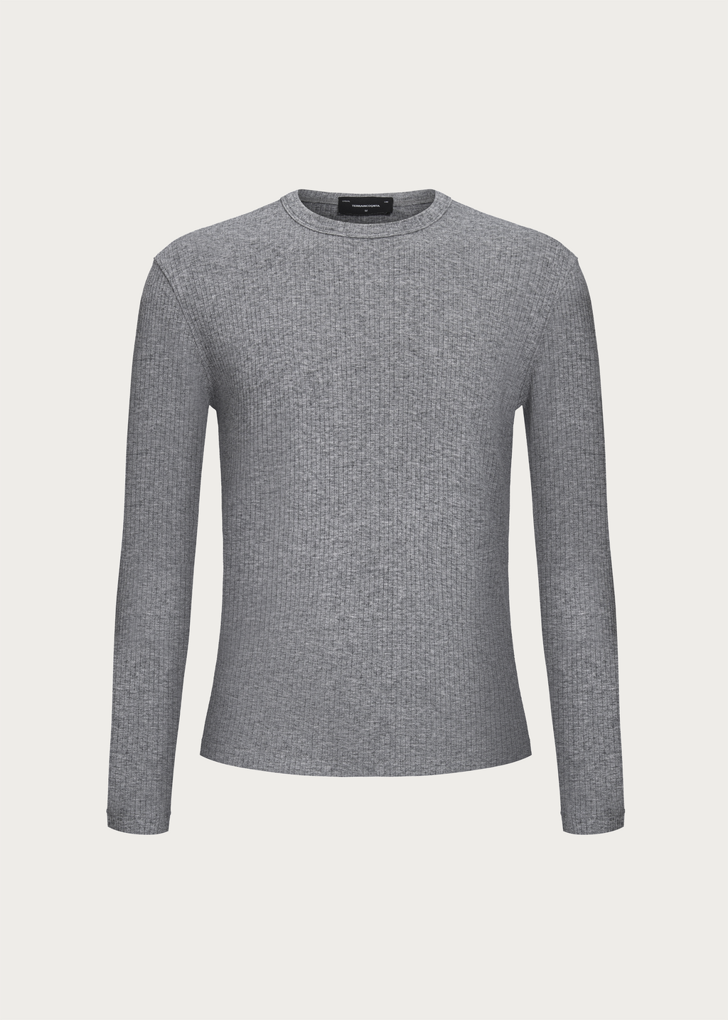 Stretchy Crew-Neck Long-Sleeve Base Layer T-Shirt Grey