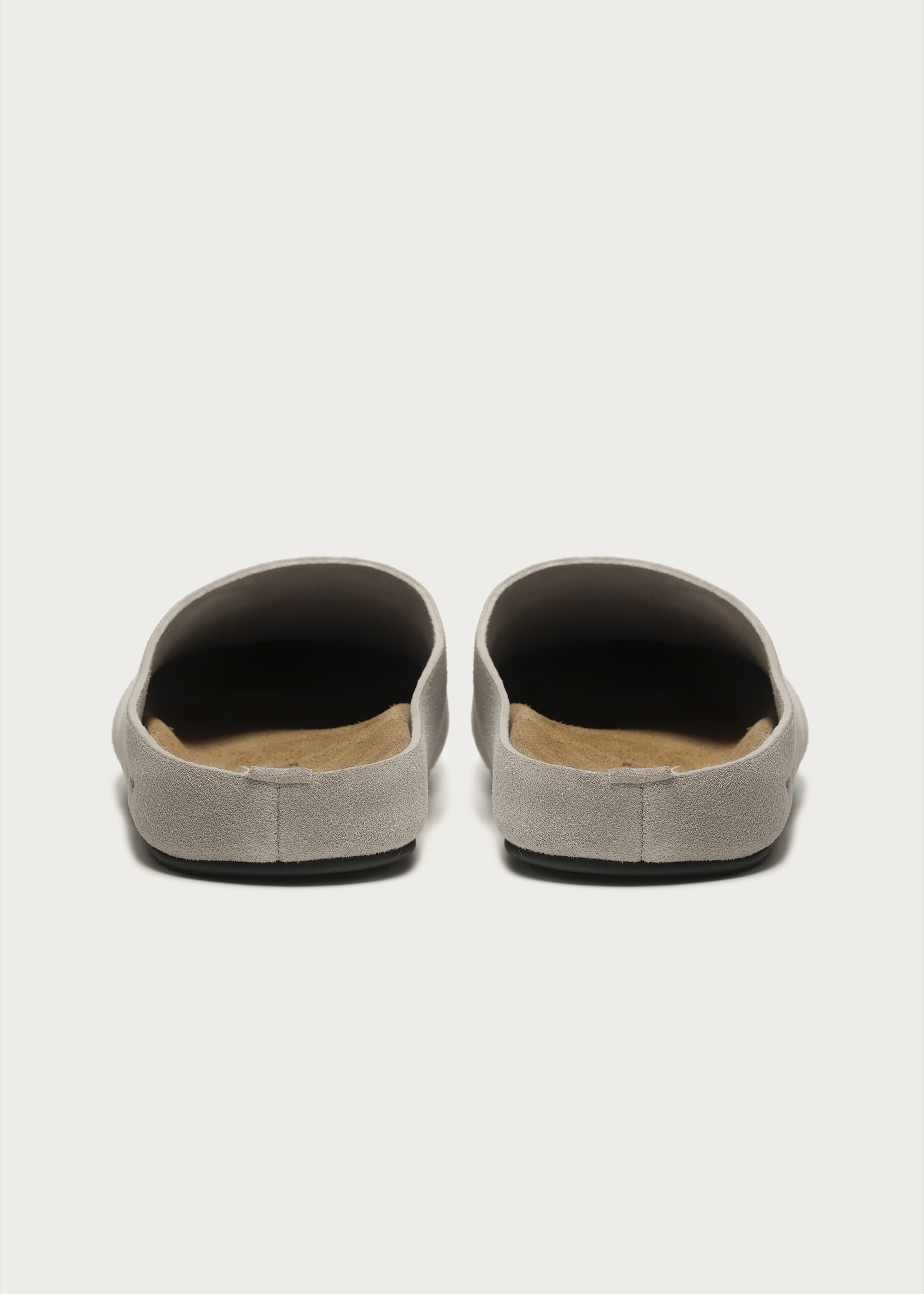 Suede Clogs "Cloud-Feel" Light Gray