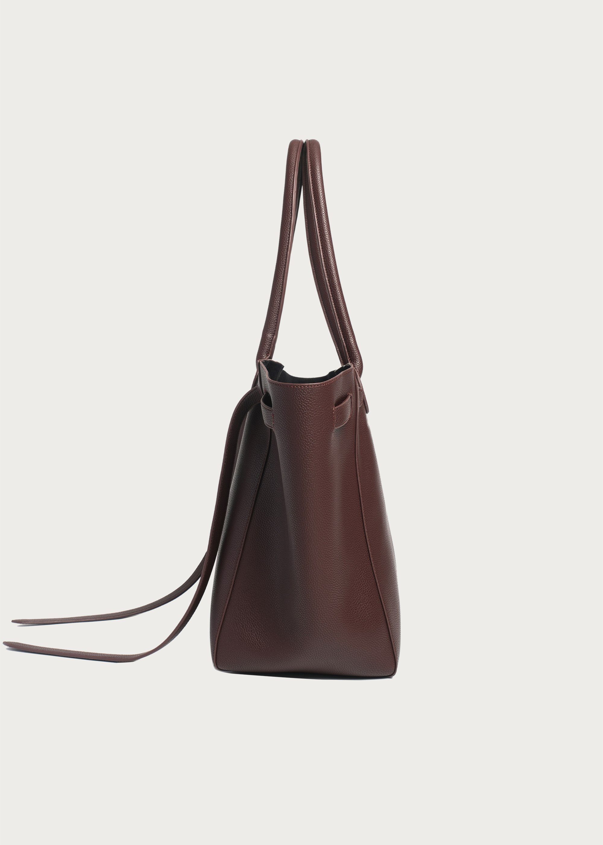 Lychee-Grain Microfiber Leather Large-Capacity Tote Bag Red