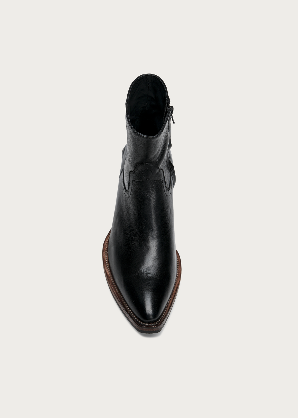 Ashen Leather Ankle Boots Black