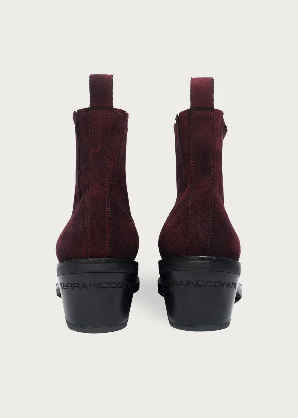 Pointed-Toe Velvet Chelsea Boots Garnet Red