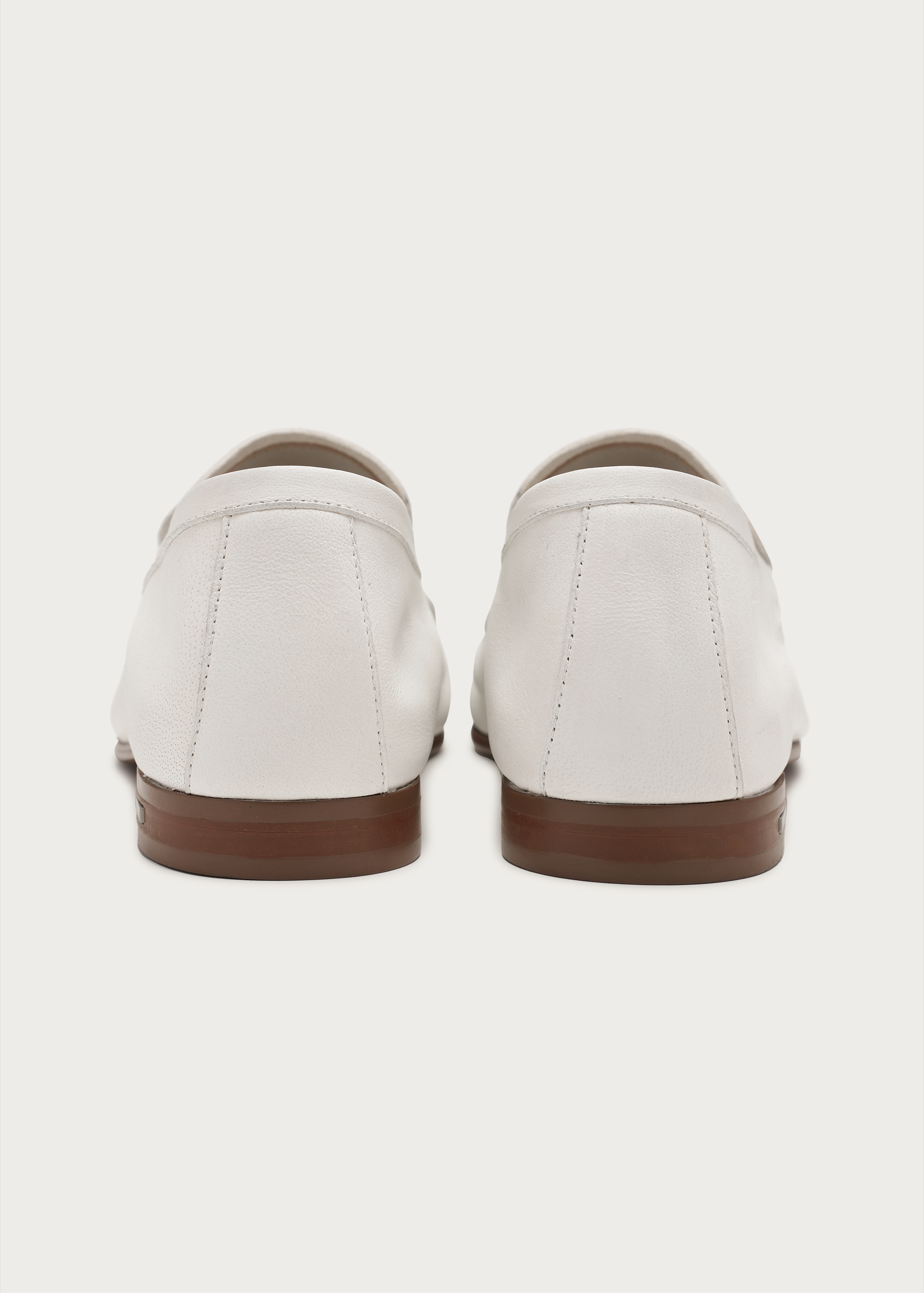 Dune Camel Leather Loafers White