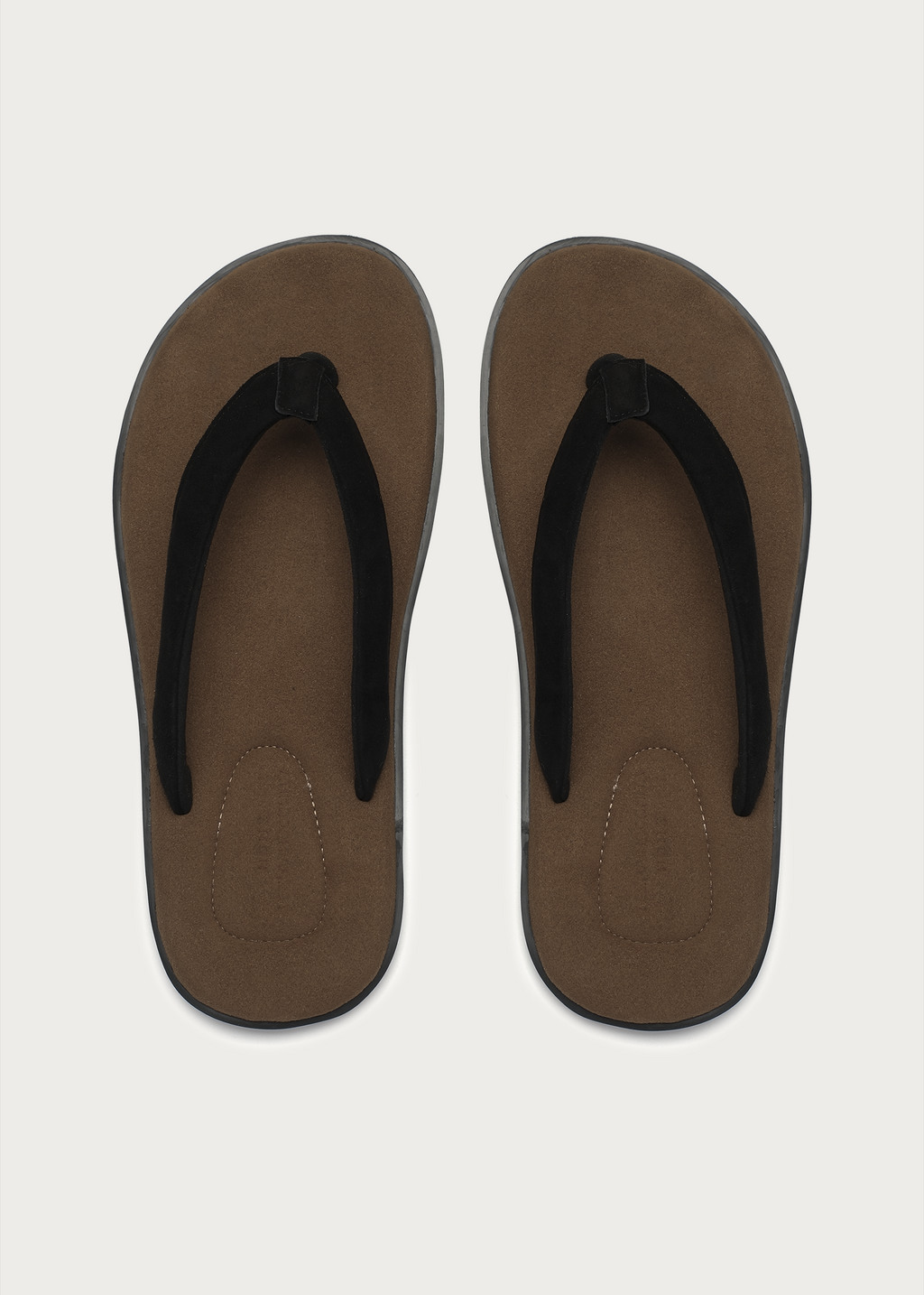 TerraHome Suede Flip-Flops Brown