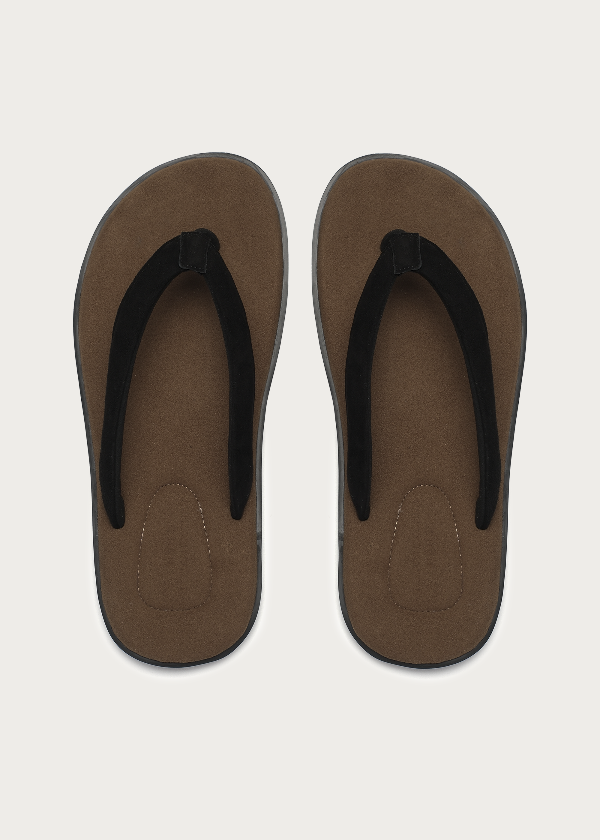 TerraHome Suede Flip-Flops Brown