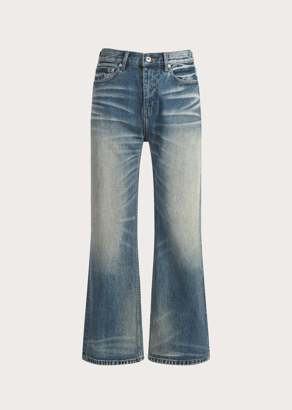 Retro Blue Light-Wash Bootcut Jeans