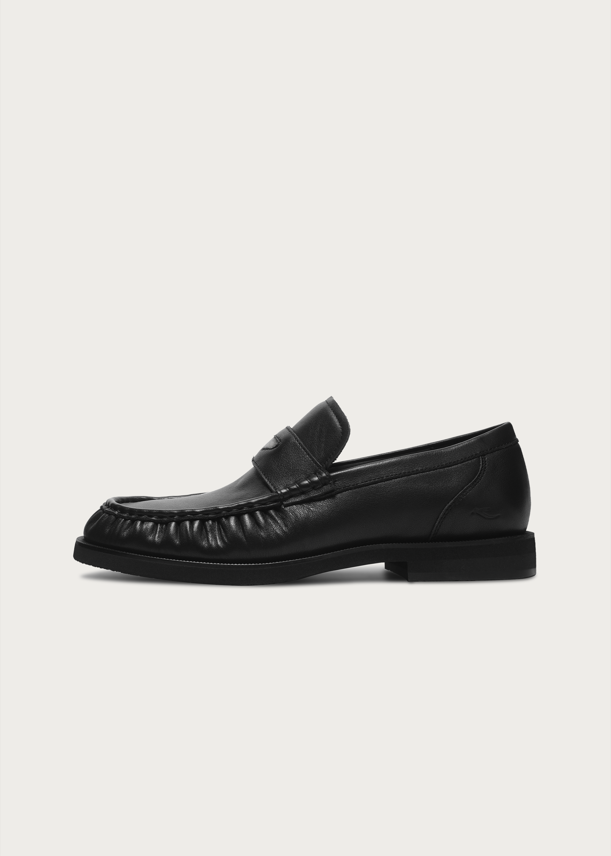 Milled Leather Loafers Black