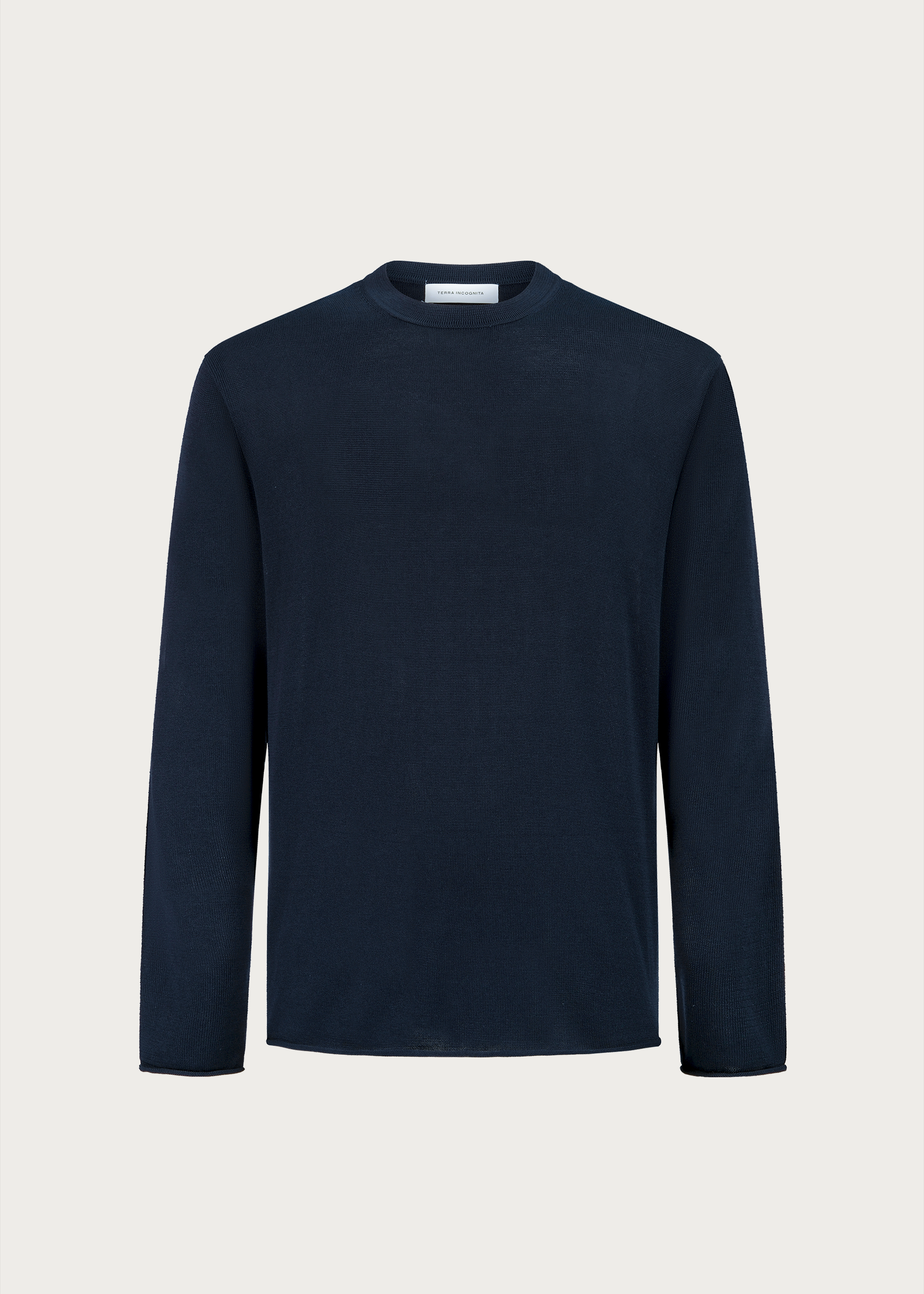 Crew-neck knit pullover Navy blue