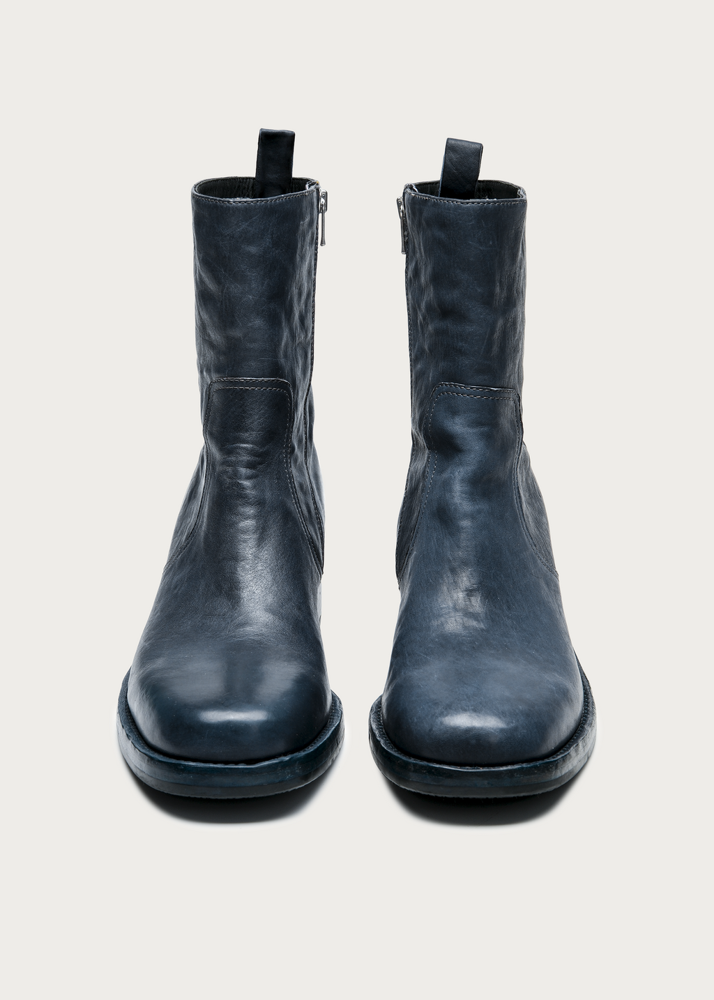 Veyran Horsehide Leather Boots Gray-Blue