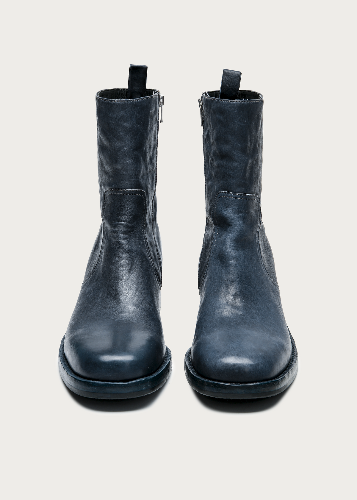 Veyran Horsehide Leather Boots Gray-Blue