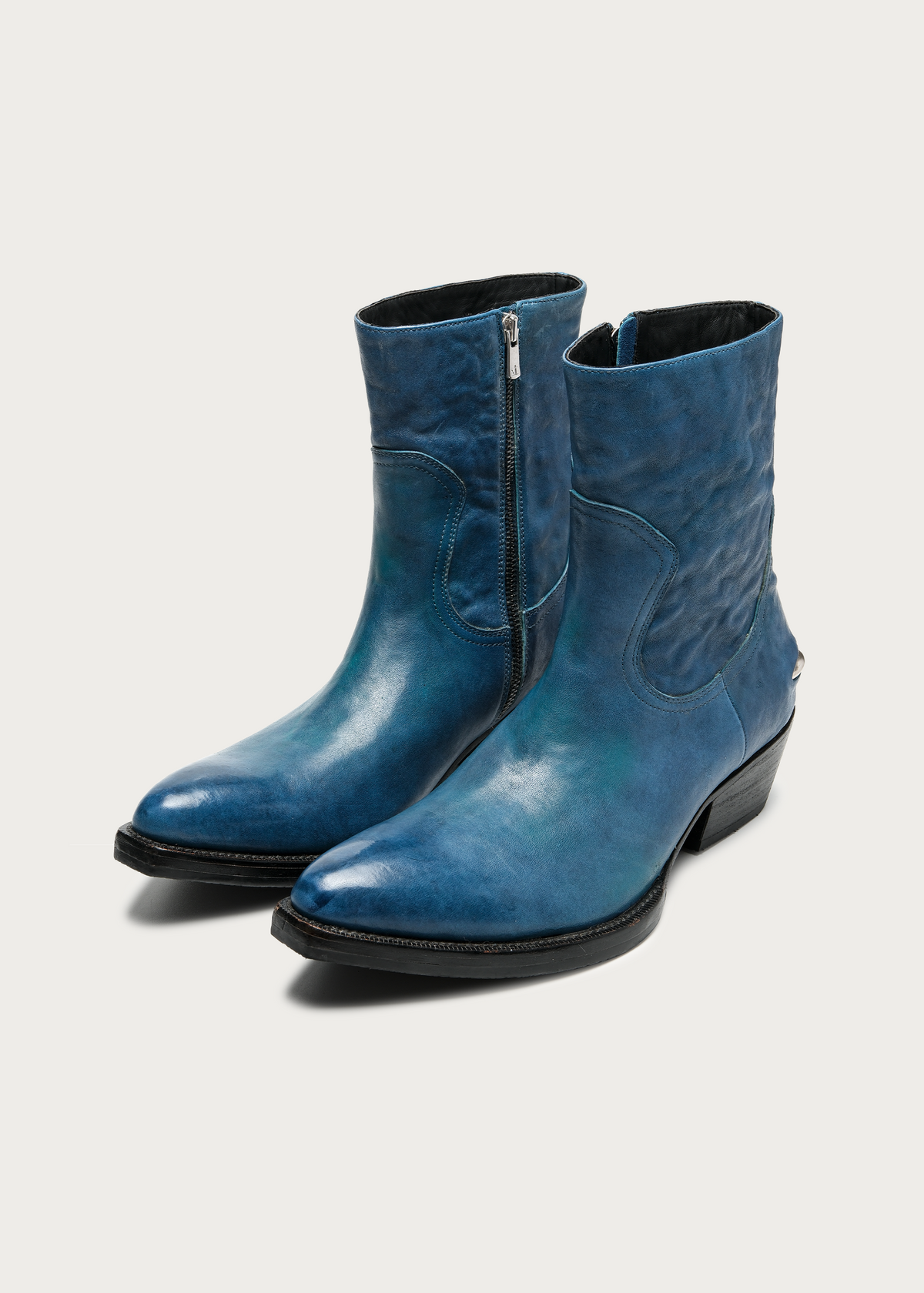 Ashen II Leather Boots Blue