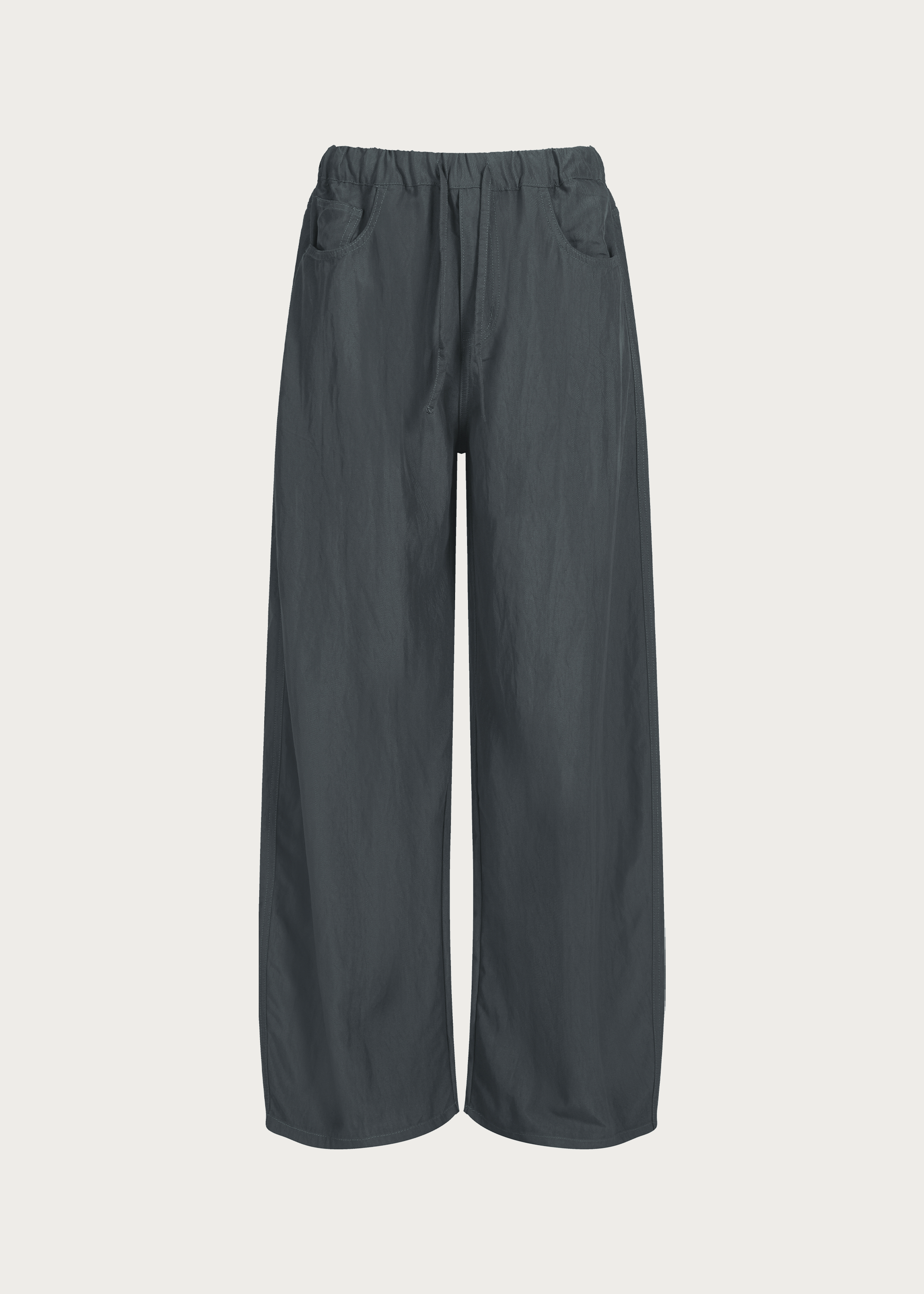 Drapey Casual Trousers with Elastic Waist and Drawstring