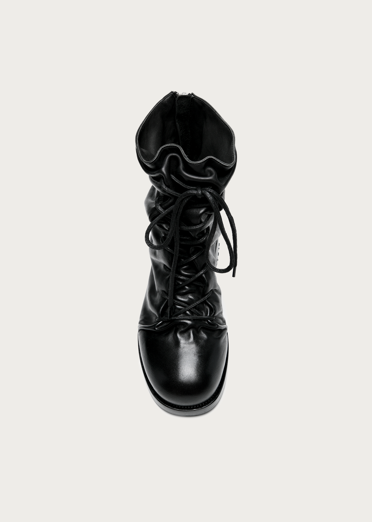Ravel Ruched Washed-Horsehide Lace-Up Boots